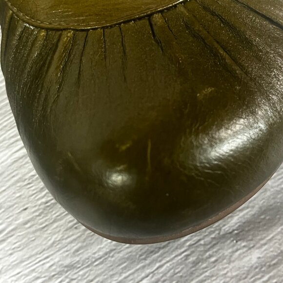 Miz Mooz Women's Trinity Olive Green Leather Kitten Heeled Shoes - Picture 16 of 16